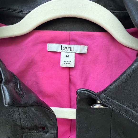 Bar III SIZE MEDIUM Studded-Shoulder Faux-Leather Jacket, Created for Macy's - Picture 2 of 6